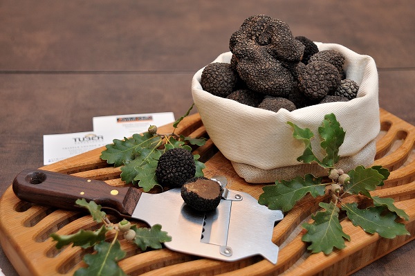 tartufi freschi di stagione serviti su tagliere che suggeriscono ristorante tartufo foligno